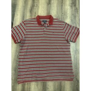American Eagle Vintage Y2K Polo Shirt Short Sleeve AE Gray Red Color Block XXL